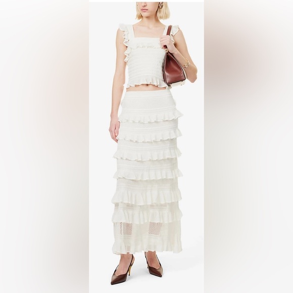 Zimmermann Skirt Wonderland Frill Knit Midi s 0 - Picture 2 of 5